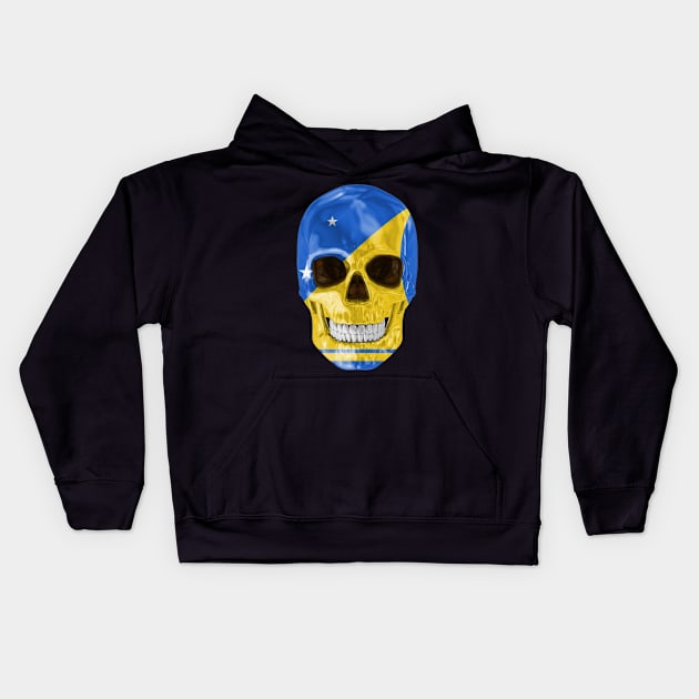 Tokelau Flag Skull - Gift for Tokelaun With Roots From Tokelau Kids Hoodie by Country Flags